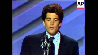 John F. Kennedy Jr. introduces his uncle Sen. Edward Kennedy (D-Mass.) at the 1988 Democratic Nation