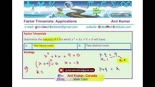 Famous Find Value of k for Two Distinct INTEGER Roots or Two same roots Polynomial Factoring Skills Wealth