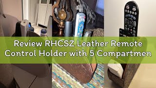 Review RHCSZ Leather Remote Control Holder with 5 Compartments TV Remote Caddy Storage Box/Tray,Desk