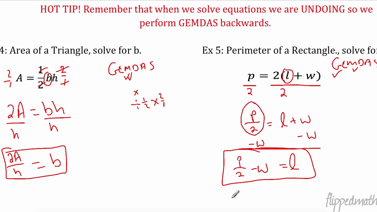 Algebra I: 22.22 Literal Equations For Literal Equations Worksheet Answers