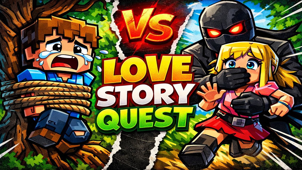 Mine Cartoon Cube World | Love Story Quest | Speed Run