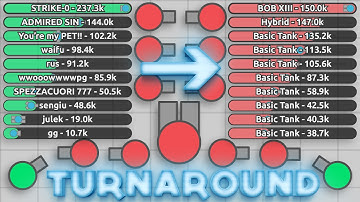COMPLETE 4TDM TURNAROUND!! BASIC TANK TAKEOVER! (Diep.io 4TDM Gameplay)