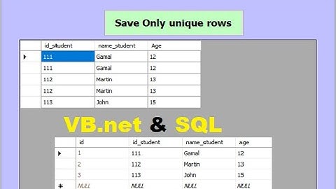 VB.net tutorial: How to save unique Values From DataGridView into table SQL server database