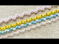 [168] ジグザグデイジーチェーン（小花模様）のブレスレット/beaded bracelet/串珠