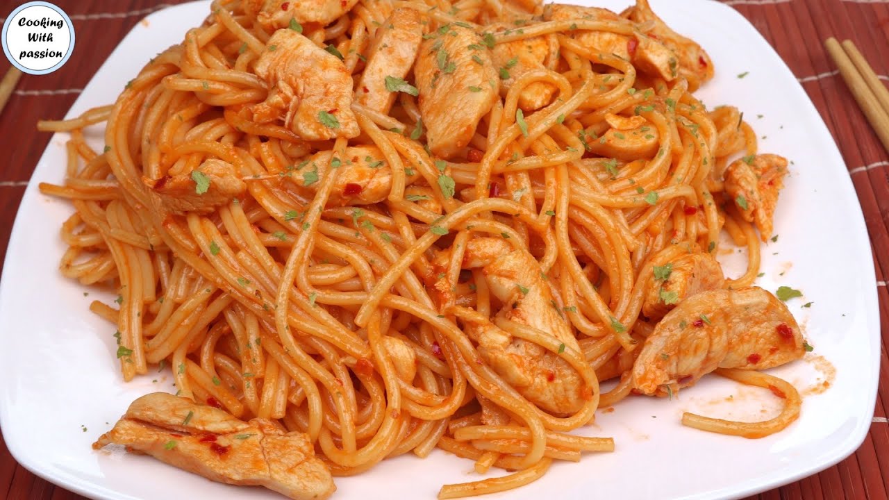 Chicken Spaghetti My Secret Recipe Better Than Chow Mein, Incredibly Delicious Chili Garlic Pasta 🙂