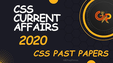 CSS 2020 Current Affairs Past Paper MCQ