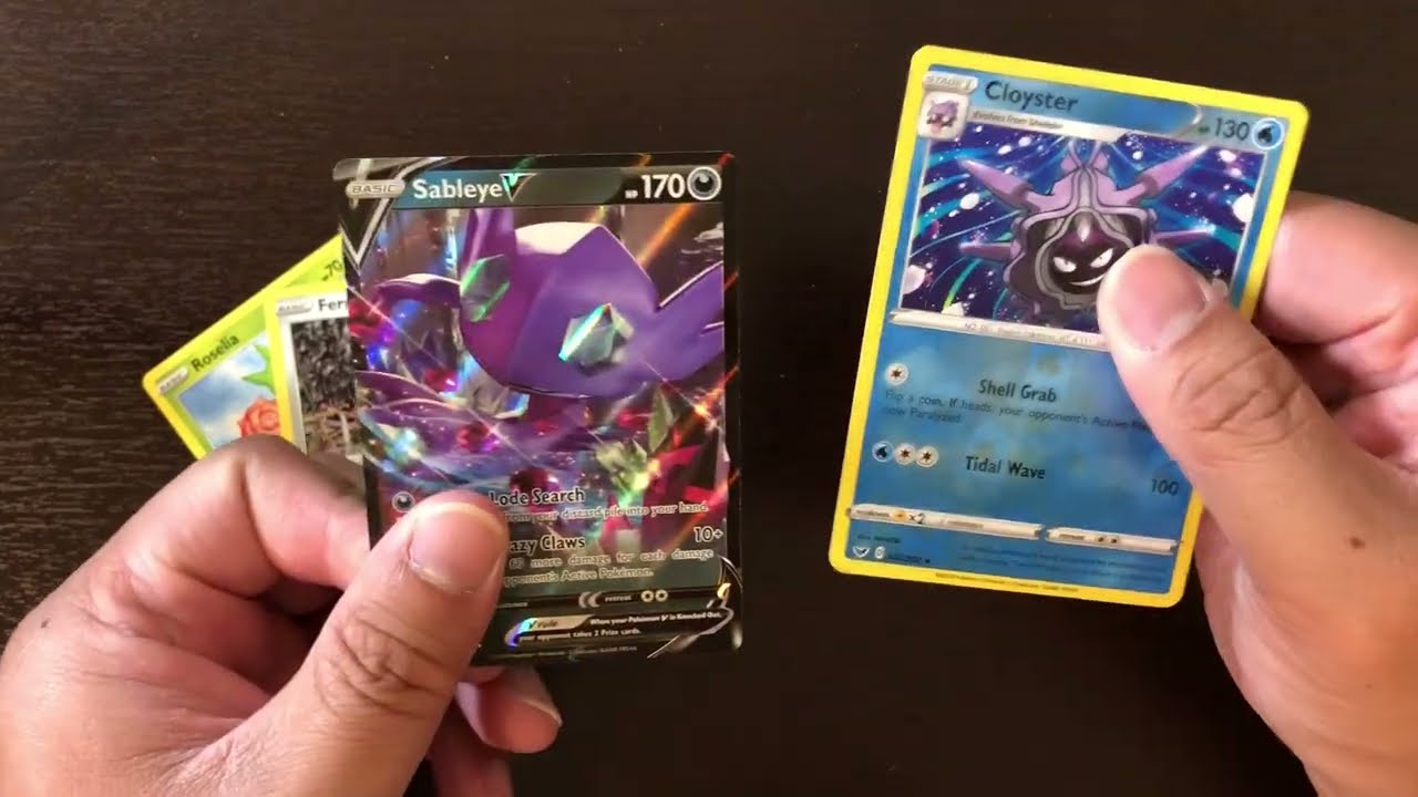 I Pulled Pokemon Sableye V Card On Sword and Shield Booster Pack
