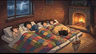Living in Lighthouse: Rescuing a Golden Retriever🗼🐕🥣 in Thunderstorm | Ghibli ASMR | Sleep ASMR