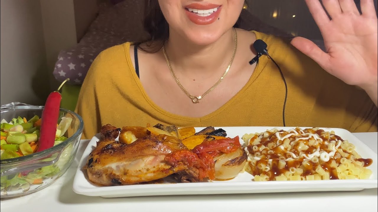 Fırında Tavuk , Makarna ve Salata ASMR / Alt Yazılı | Türkçe ASMR