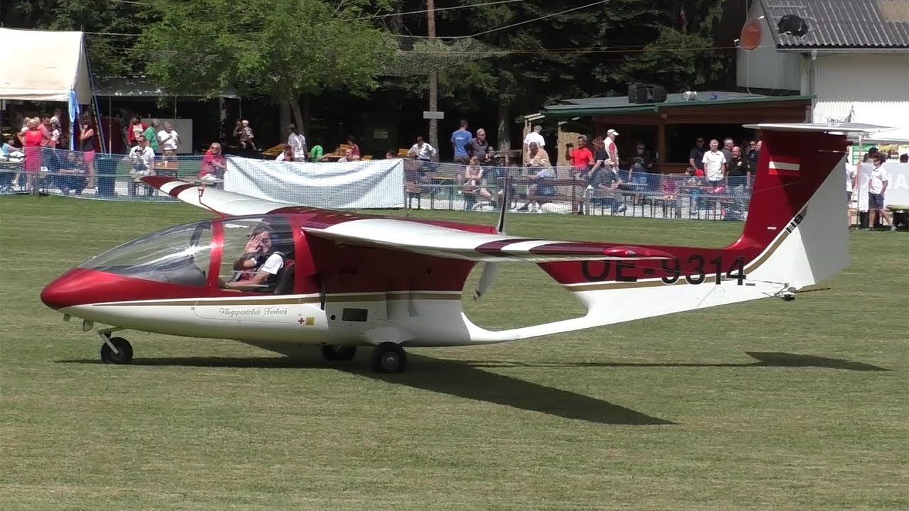 WAVING PILOT* Brditschka HB23/2400 takeoff and landing at Airfield Ferlach  | OE-9314 - YouTube