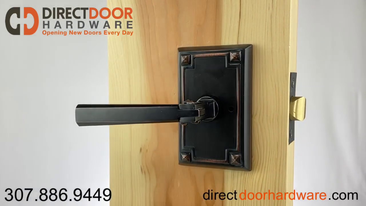 Emtek Arts & Crafts Lever with Arts & Crafts Rosette in Oil Rubbed Bronze