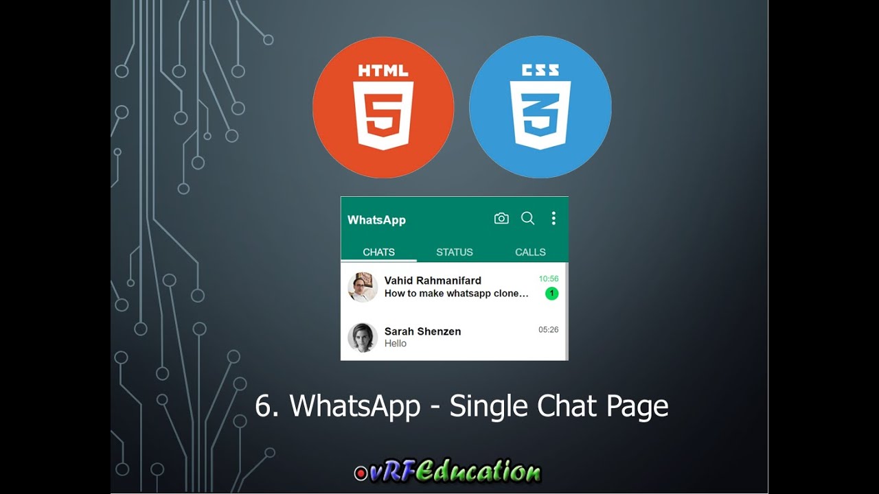 آموزش HTML / CSS - ایجاد WhatsApp UI (جلسه پایانی) - YouTube