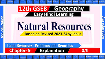 Ch 9.3 Natural Resources (Geography, Grade 12, GSEB) Easy explanation in Hindi