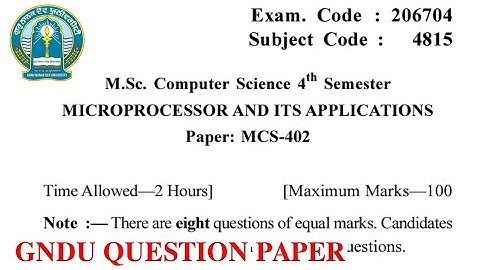 Gndu Msc Computer Science 4th Semester Microprocessor and It