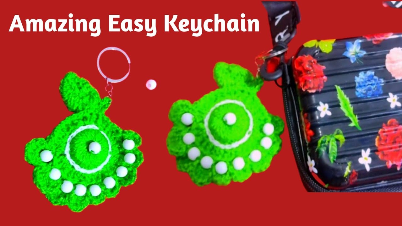 Simple Key Chain Design Super Easy keychain Tutorial //woolen keychain design // Keychain ...