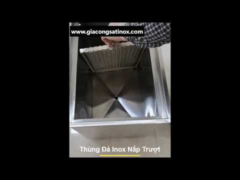 Thùng đá inox nắp trượt