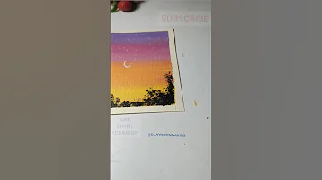 pastel Sunset Sky moon •for beginners•EASY•TUTORIAL•HAVE FUN 😊 🌙