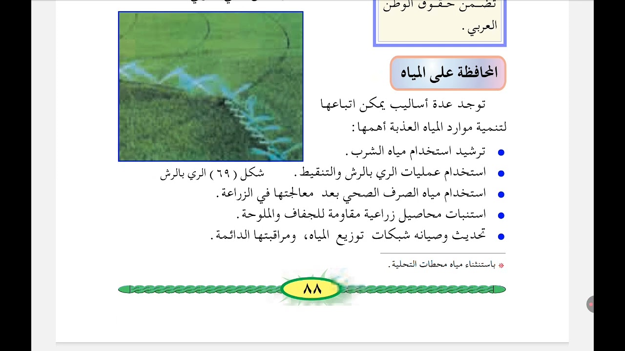 الدرس الخامس من الوحدة الرابعه  فى الجغرافيا(   الأمن المائي) للصف التاسع