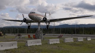 CF-CPY Douglas DC-3 weathervane plane in Whitehorse, Yukon