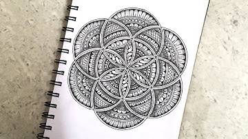 Circle Pattern Mandala Art | How to Draw Mandala Drawing in Circle