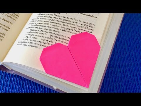 Закладка в виде сердечка оригами
