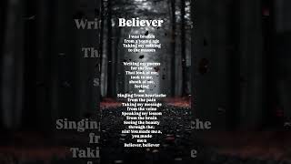 &quot;Believer&quot;~ Imagine Dragons Lyrics-casy&quot;#song #songlyrics #shorts