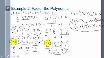 Lesson 8-3-2c Polynomials- Factoring a polynomial using rational roots theorem