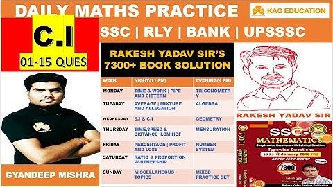 COMPOUND INTEREST 1-15 QUES | RAKESH YADAV 7300+ | DAY 9| 3 PM MATHS PRACTICE BY GYANDEEP MISHRA