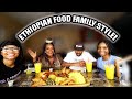 OUR FIRST TIME TRYING ETHIOPIAN FOOD MUKBANG! + CRAZY STORY TIMES! 에티오피아 음식 묵방!