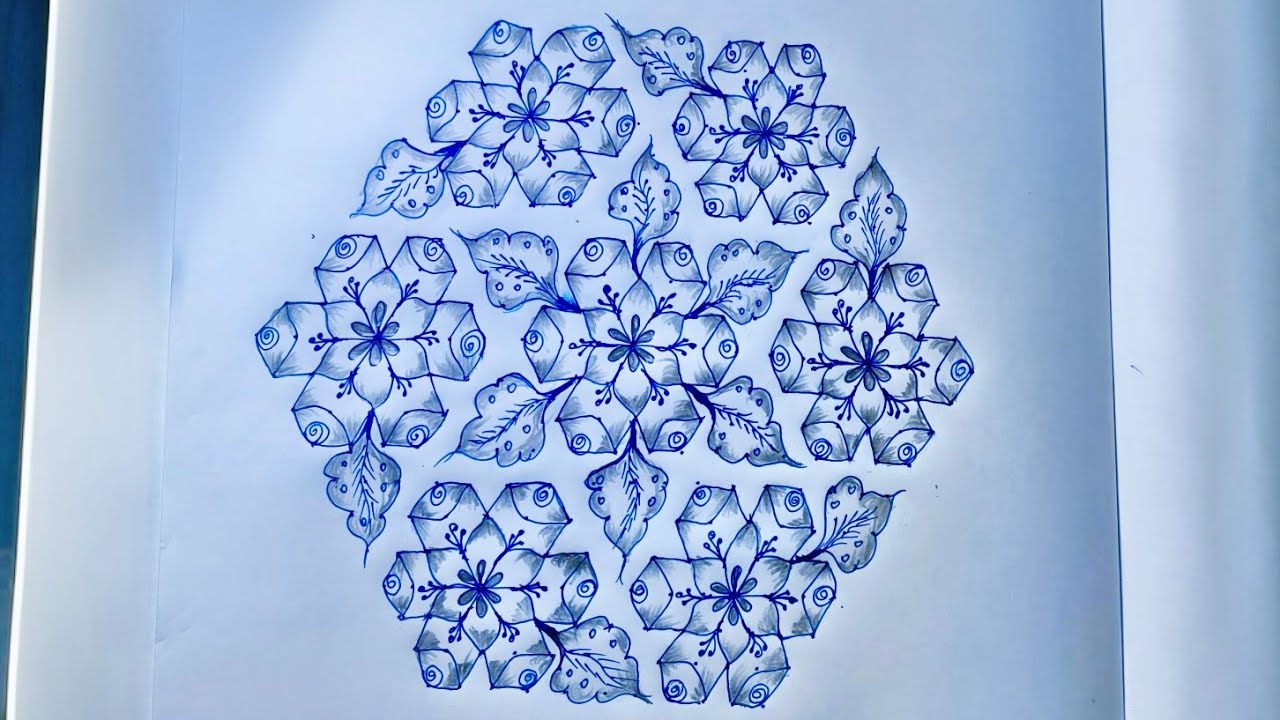 21*11 big flower 🌺🌹 design with leaf 🌿🌿