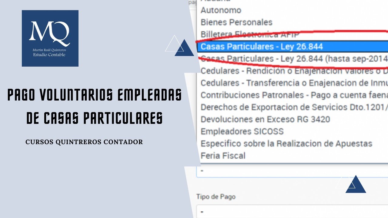 Pago Voluntarios Empleadas de Casas Particulares - F575/RT y VEP de aportes voluntarios