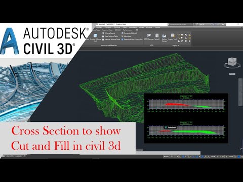 Create Cross sections with cut and fill hatch and tables in civil 3D