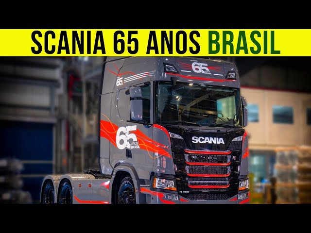 Vídeo: Caminhão que comemora os 65 anos da Scania no Brasil tem