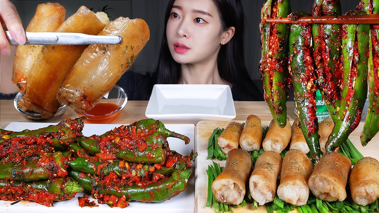 ⁣레전드,, 매운 고추김치🌶 바삭고소 통대창 ASMR MUKBANG | Spicy Chili Kimchi & Grilled Beef Large Intestines (Daech