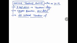 National Teacher award 2026
