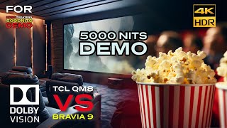 DOLBY VISION 5000 NITS DEMO TCL QM8 115 Inch vs BRAVIA 9 85 Inch [4KHDR] (Download Available)