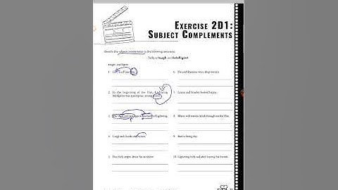 Sentence Diagramming 101–Ex 2D1: Word Function (Subject Complements)