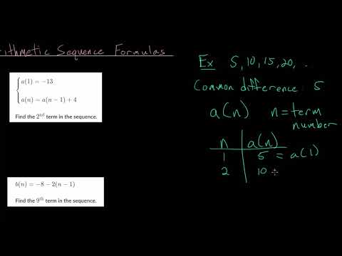 Arithmetic Sequence Formulas