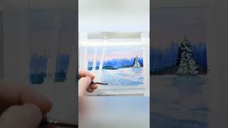 Snowy Landscape Card with Holbein Artists&#39; Watercolors!