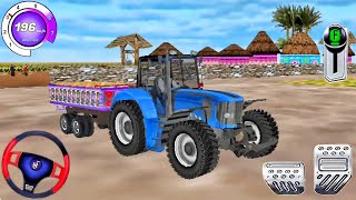 Realistic Tractor Farming Driving Simulator - Rice Harvester Transport Game - Android Gameplay screenshot 5