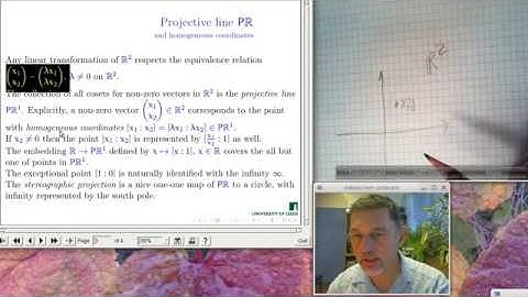Erlangen programme at large: SL(2,R) case study - the projective line