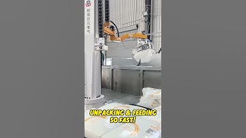 Robot & human, who is faster? 💪 #palletizer #palletizingrobot #roboticpalletizer #roboticpalletizer