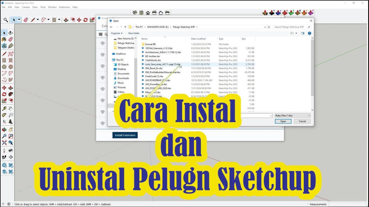 Tutorial Cara Instal dan Uninstal Pelugn Sketchup #sketchup - YouTube