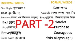 Formal vs Informal words Part -2#Formal & Informal English