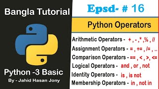 Celebrity Python Basic Bangla Tutorial 16 – Python Operators Wealth