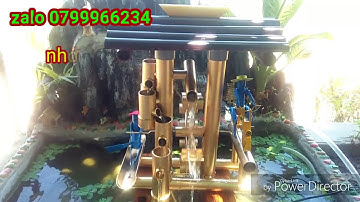 Guồng nước bằng nhựa xe đạp chèo xuồng.pipe plastic,,tiểu cảnh ống nhựa bamboo