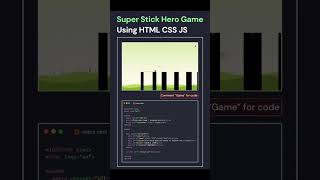 🤯Crazy Stick Hero Game  using HTML CSS JavaScript! 🎮#shorts #fyp #viral #trend #ytshorts #coding