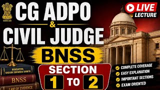 CG ADPO lectures series BNSS Section 1 to 2 /  LIVE  6.00 AM TO 7.00 AM