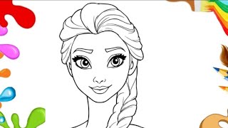 ❄️ Elsa from Disney’s Frozen Inspired Dress Design | Beautiful Princess Fashion Drawing for Kids 👗✨