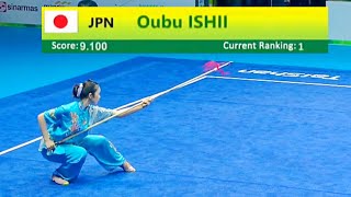 Oubu Ishii 🇯🇵 9.10 score 🥈Qiangshu (Group B Girls), 8th World Junior Wushu Championship